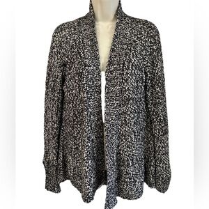 Black and white cardigan with open front size M